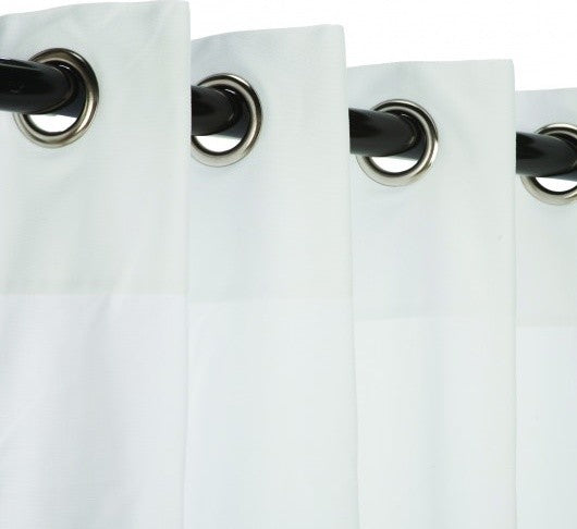 Canvas White Sunbrella Outdoor Curtain With Grommets, 84" X 50"