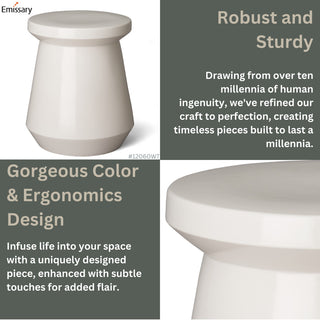 Vic Stool. White 15X18"H