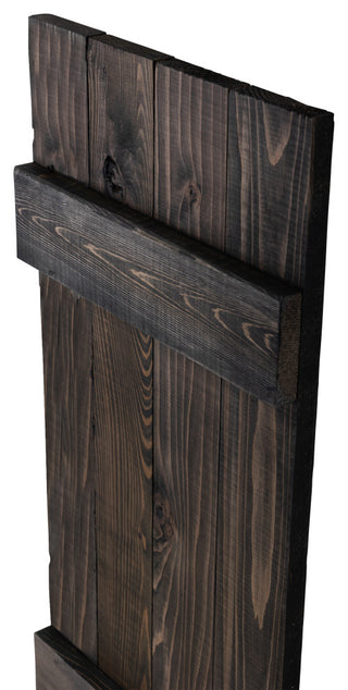 Traditional Board and Batten Exterior Shutters Pair, Slate Black, 42"