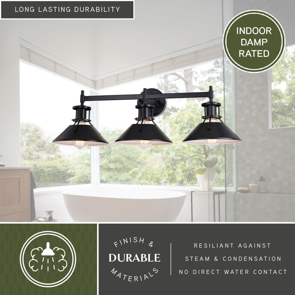 Canton 3 Light Vanity Black and Matte White