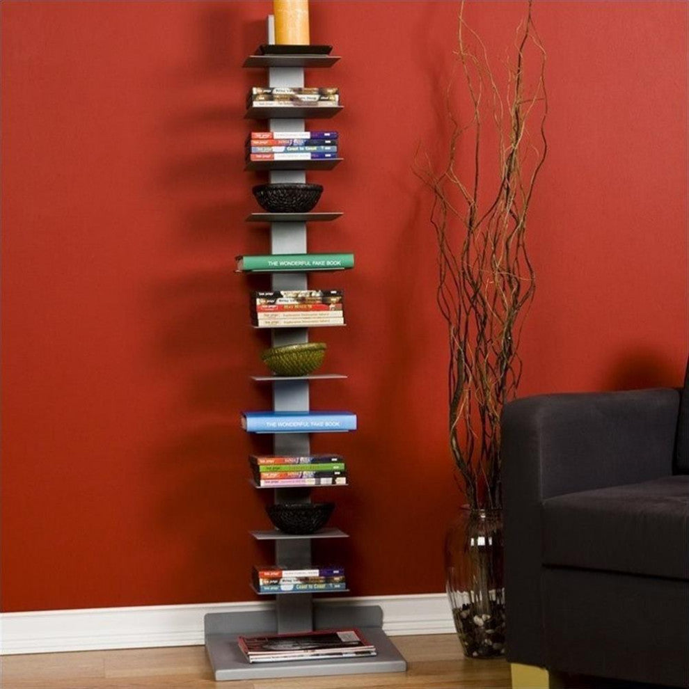 Heights Book Tower, Painted Silver