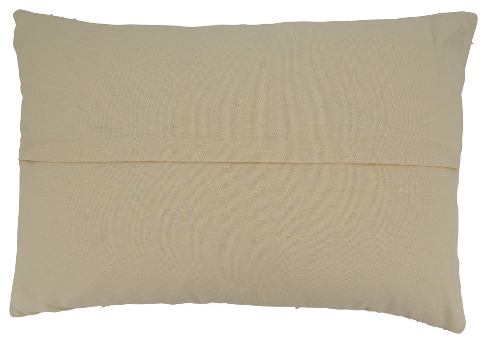 Down-Filled Throw Pillow With Textured and Printed Design, 16"x24", Blue