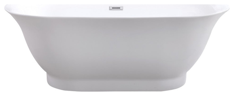 ARIEL 67" Acrylic Freestanding Bathtub Polished Chrome and Overflow Drain