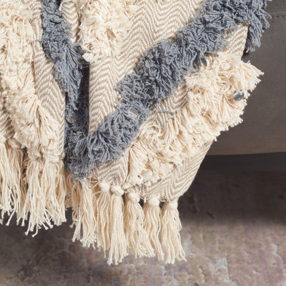 Safavieh Lila Grace Throw, Grey/Beige