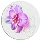 Blooming Pink Fowler Watercolor, Floral Wall Disc Metal Artwork, 23"