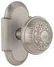 Cottage Plate Passage Egg and Dart Knob, Satin Nickel