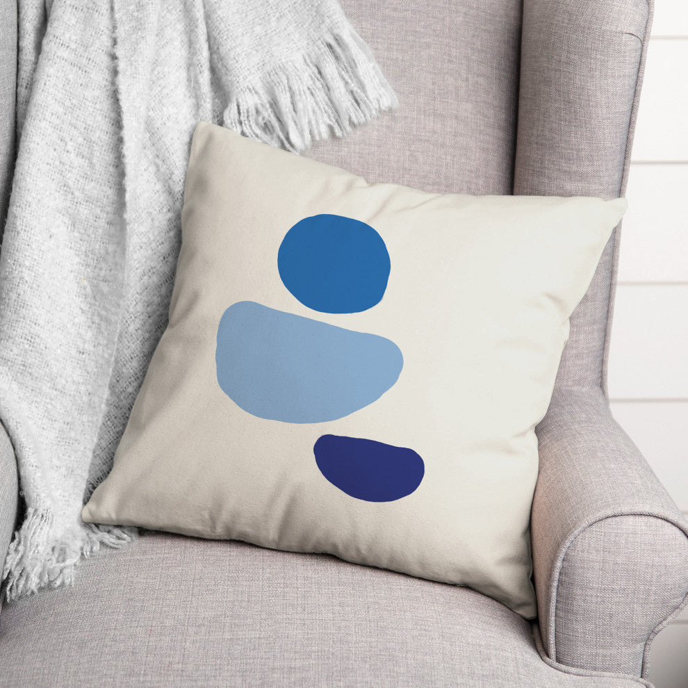 Blue Abstract Shapes 5 20x20 Spun Poly Pillow
