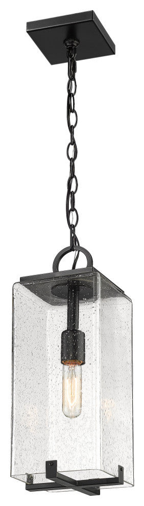 Zlite 592CHM-BK 1-Light Outdoor Chain Mount Ceiling Fixture, Seedy
