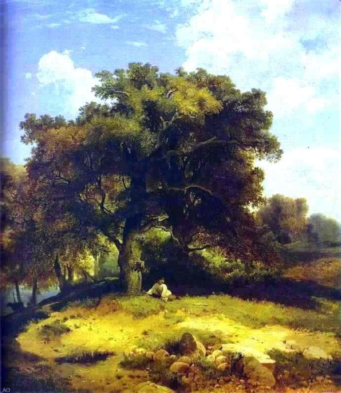 Alexei Kondratevich Savrasov Landscape With Oaks Gallery Wrapped Canvas Print