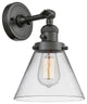 Large Cone 1-Light LED Sconce, Oil Rubbed Bronze, Glass: Clear
