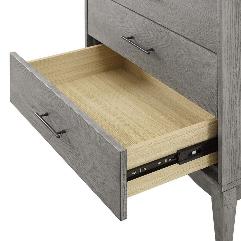 Dresser Drawer Chest Stand, Wood, Gray, Modern Farmhouse Living Room