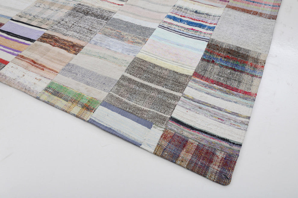 Rug N Carpet - Handmade Oriental 8' 2'' x 11' 6'' Rustic Patchwork Kilim Rug