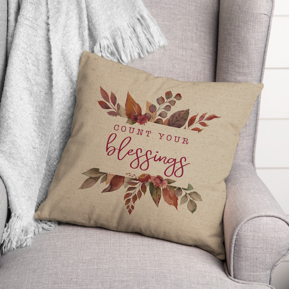 Count Your Blessings 5 20"x20" Spun Poly Pillow