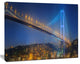 Bosphorus Bridge at Night Istanbul, Landscape Canvas Art Print, 20"x12"