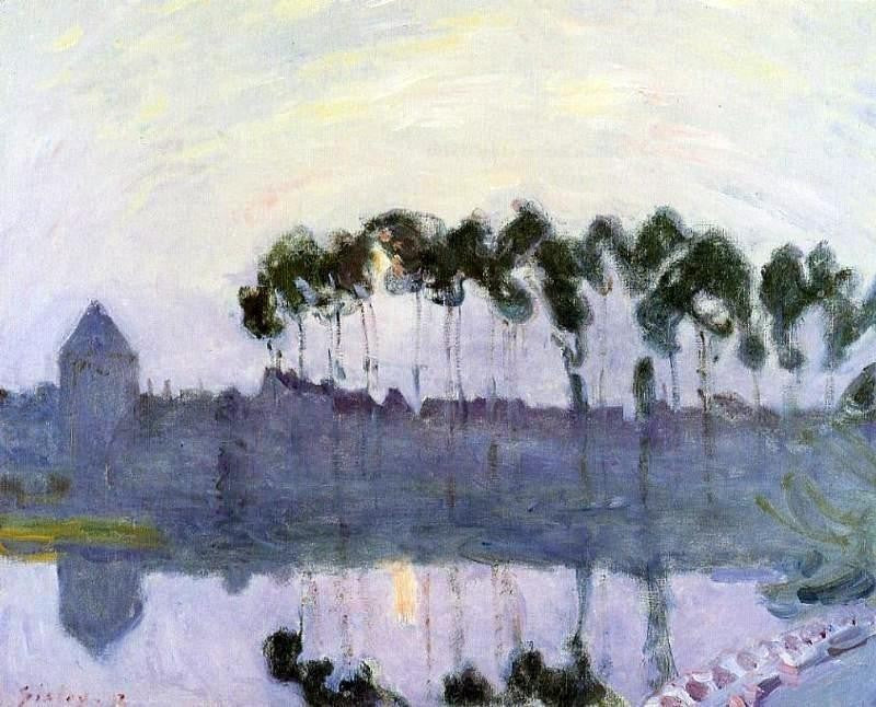 Alfred Sisley Setting Sun at Moret, 20"x25" Wall Decal Print