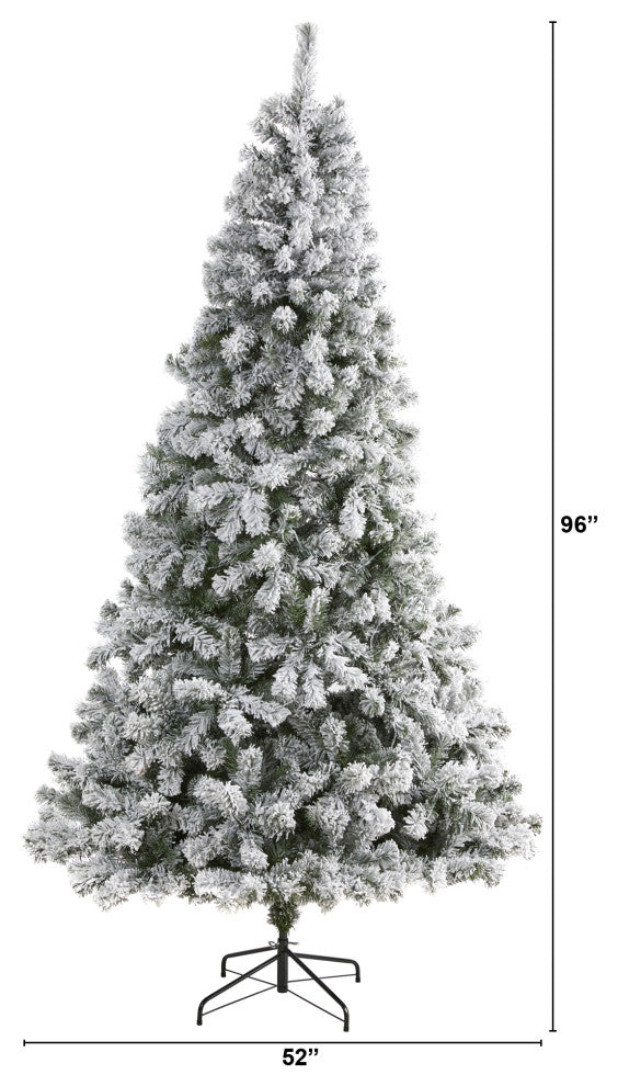 8' Flocked West Virginia Fir Artificial Christmas Tree