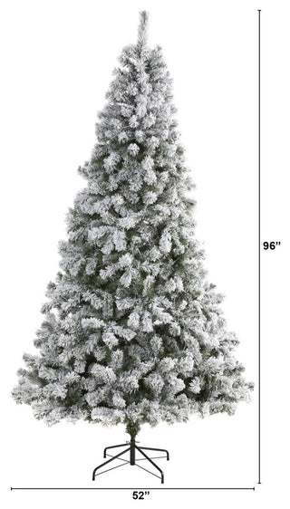 8' Flocked West Virginia Fir Artificial Christmas Tree