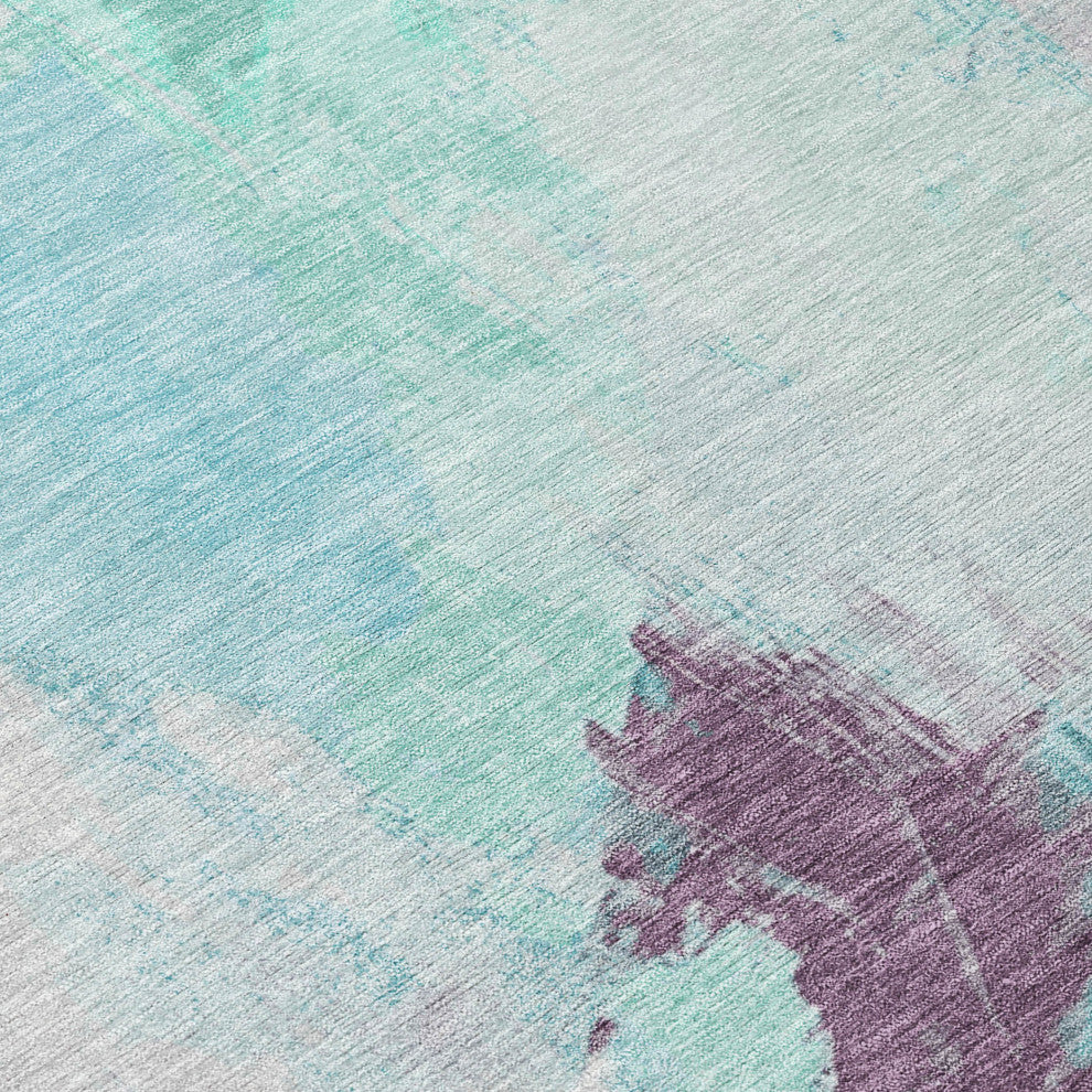 Machine Washable Indoor/Outdoor Chantille ACN1914 Teal 1'8" x 2'6" Rug