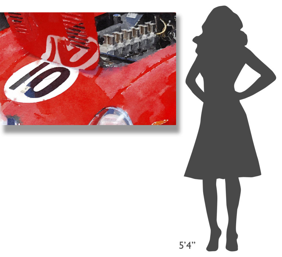 "1962 Ferrari 250 GTO Engine Watercolor" Fine Art Print