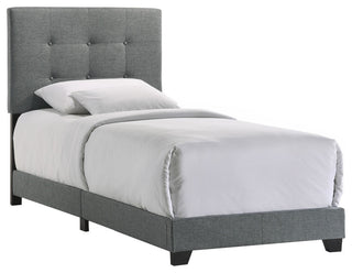 Kent Upholstered Platform Bed, Addyson Gunmetal Fabric, Twin