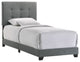 Kent Upholstered Platform Bed, Addyson Gunmetal Fabric, Twin