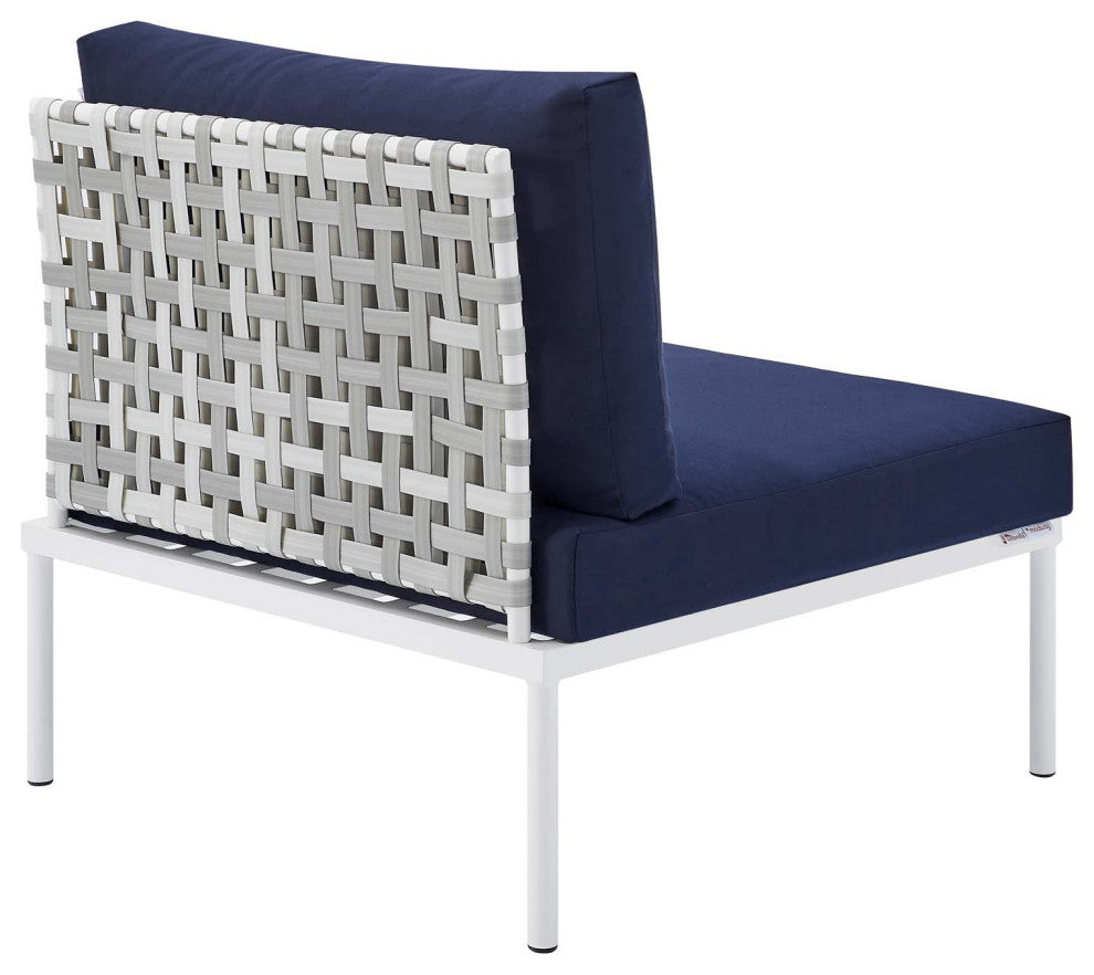 Harmony 4-Piece Sunbrella Basket Weave Outdoor Patio Aluminum Seating Set