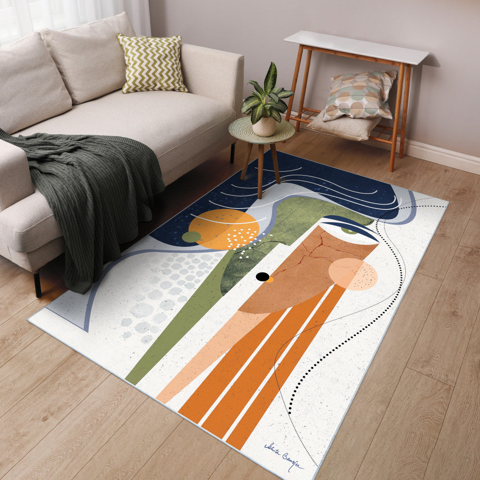 Aura Geometric Art Area Rug, 5'x7.5'