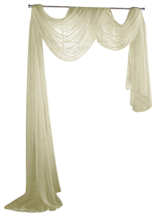 Sheer Voile 216" Long Window Scarf Swag