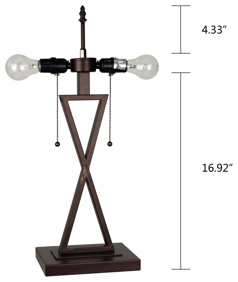Retro Stained Glass 2-Light Table Lamp 16" Shade