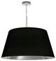 1 Light Brynn Large Pendant, Black/Silver Shade, Polished Chrome