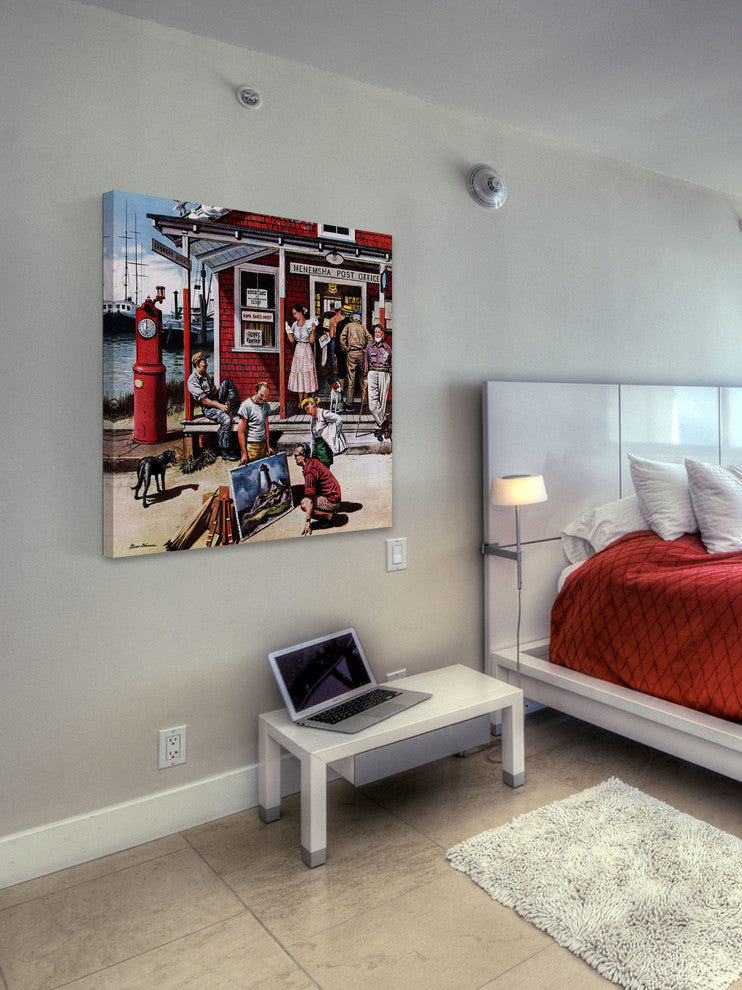 "Coastal Postal Office" Painting Print on Canvas by Stevan Dohanos