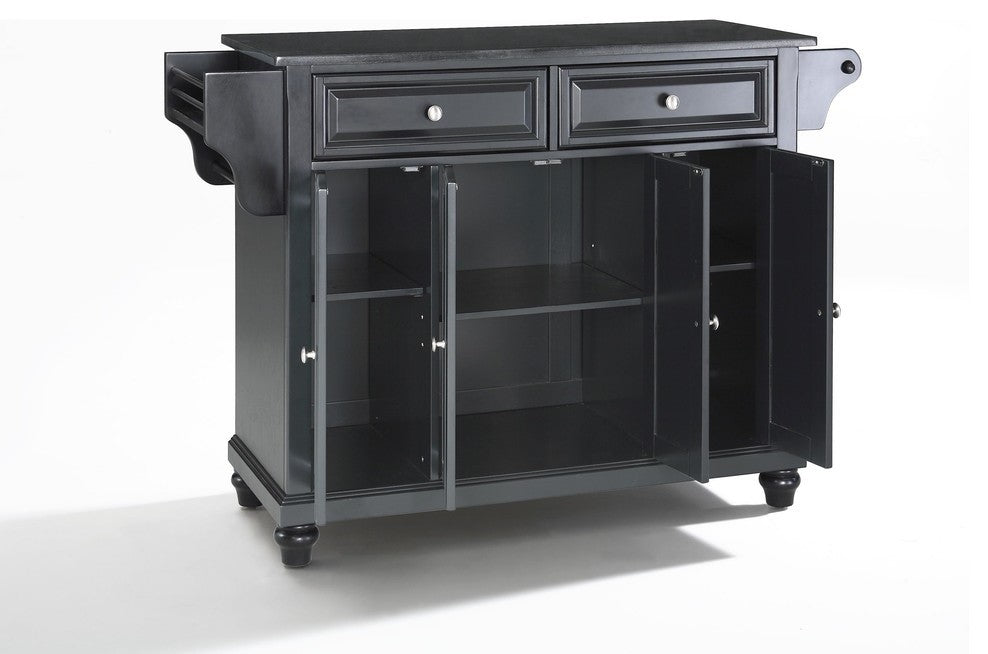 Cambridge Solid Black Granite Top Kitchen Island