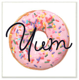 Yum Sprinkle Donut, 12"x12", Wall Plaque Art