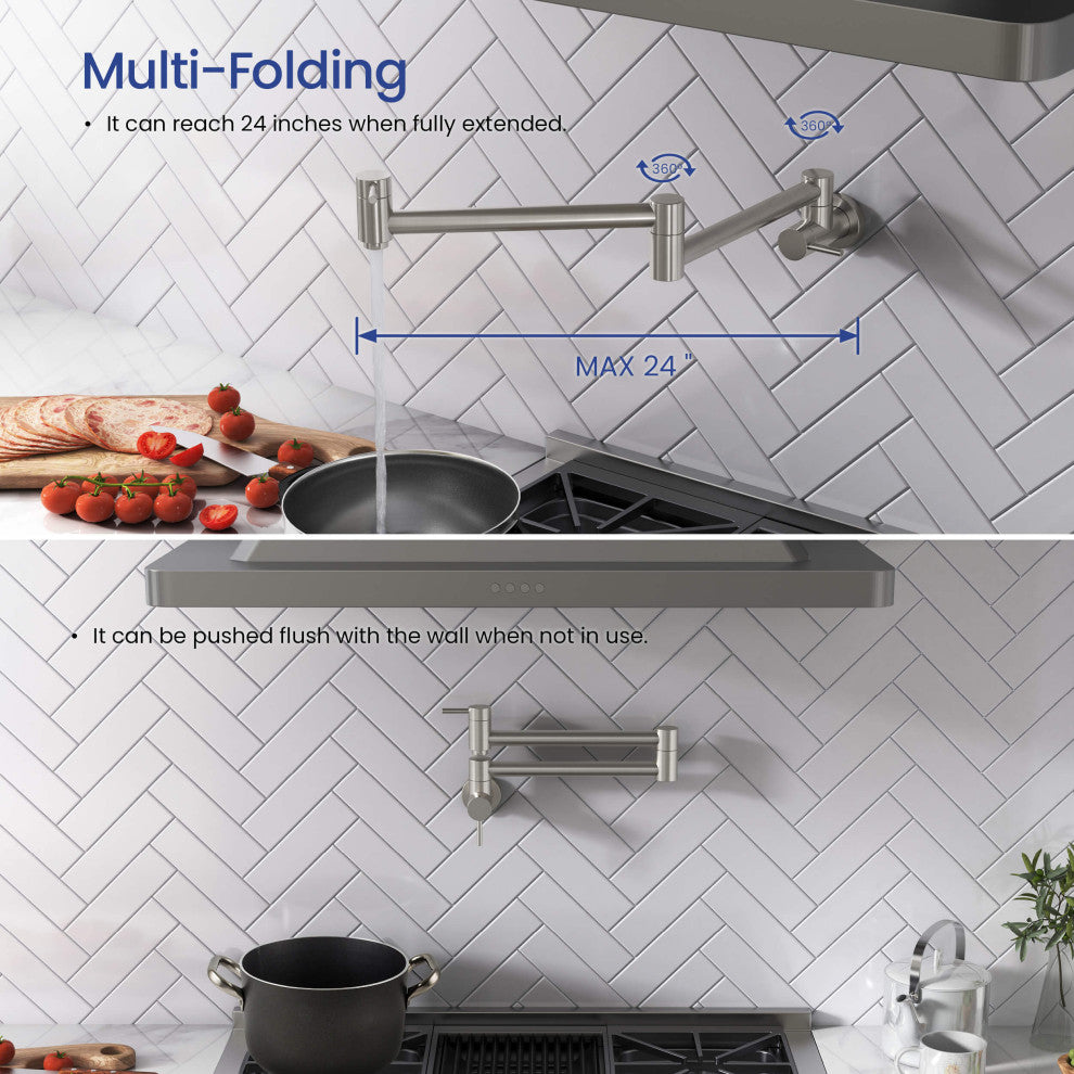 Circular Pot Filler, Brushed Nickel