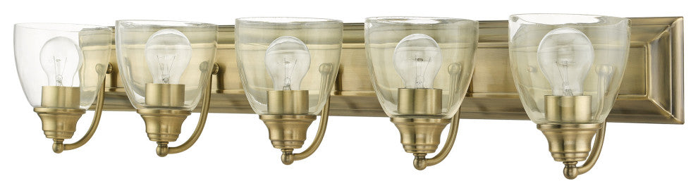 Antique Brass Transitional, Colonial, Vanity Sconce