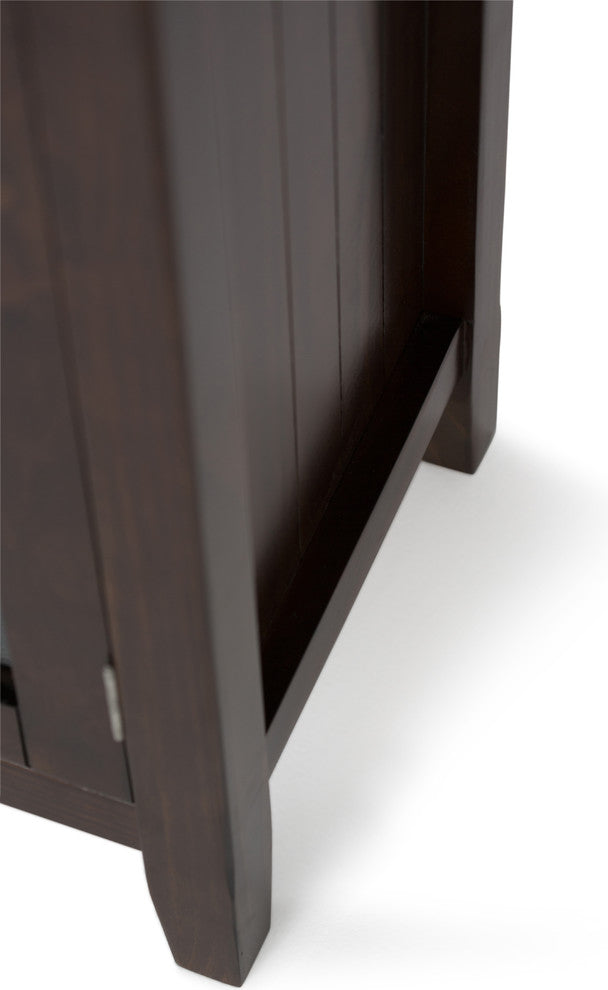 Acadian Solid Wood 35 Inch Wide Low Storage Cabinet In Brunette Brown