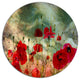 Wild Red Poppy Flowers In Sky, Floral Disc Metal Wall Art, 11"