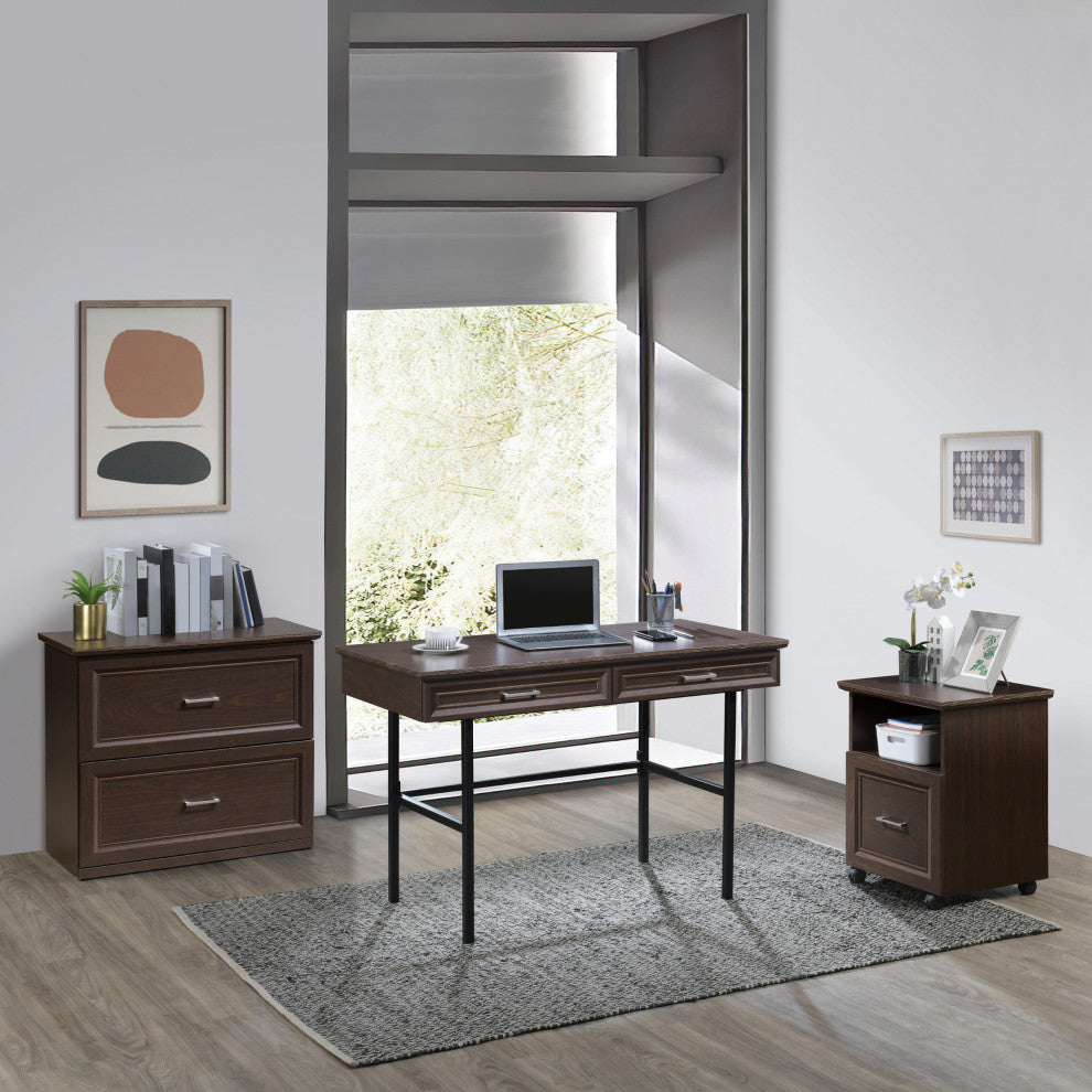 Jefferson Writing Desk With Lockdowel Fastening System, Espresso Finish