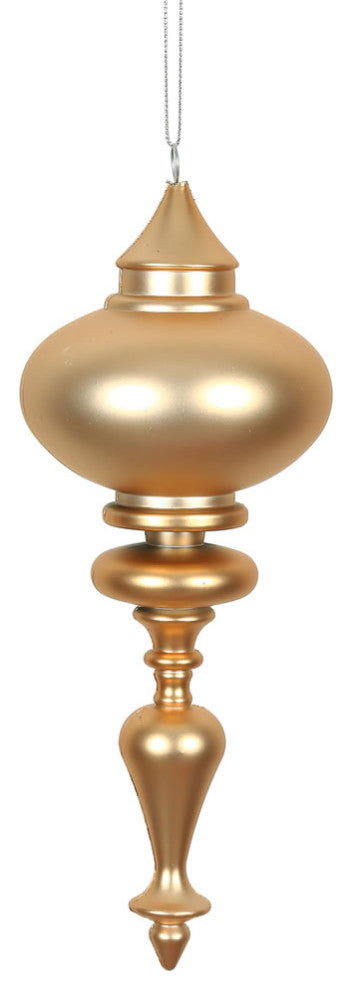 Vickerman N175080D 8" Cafe Latte Matte Finial Ornament, Pack of 3