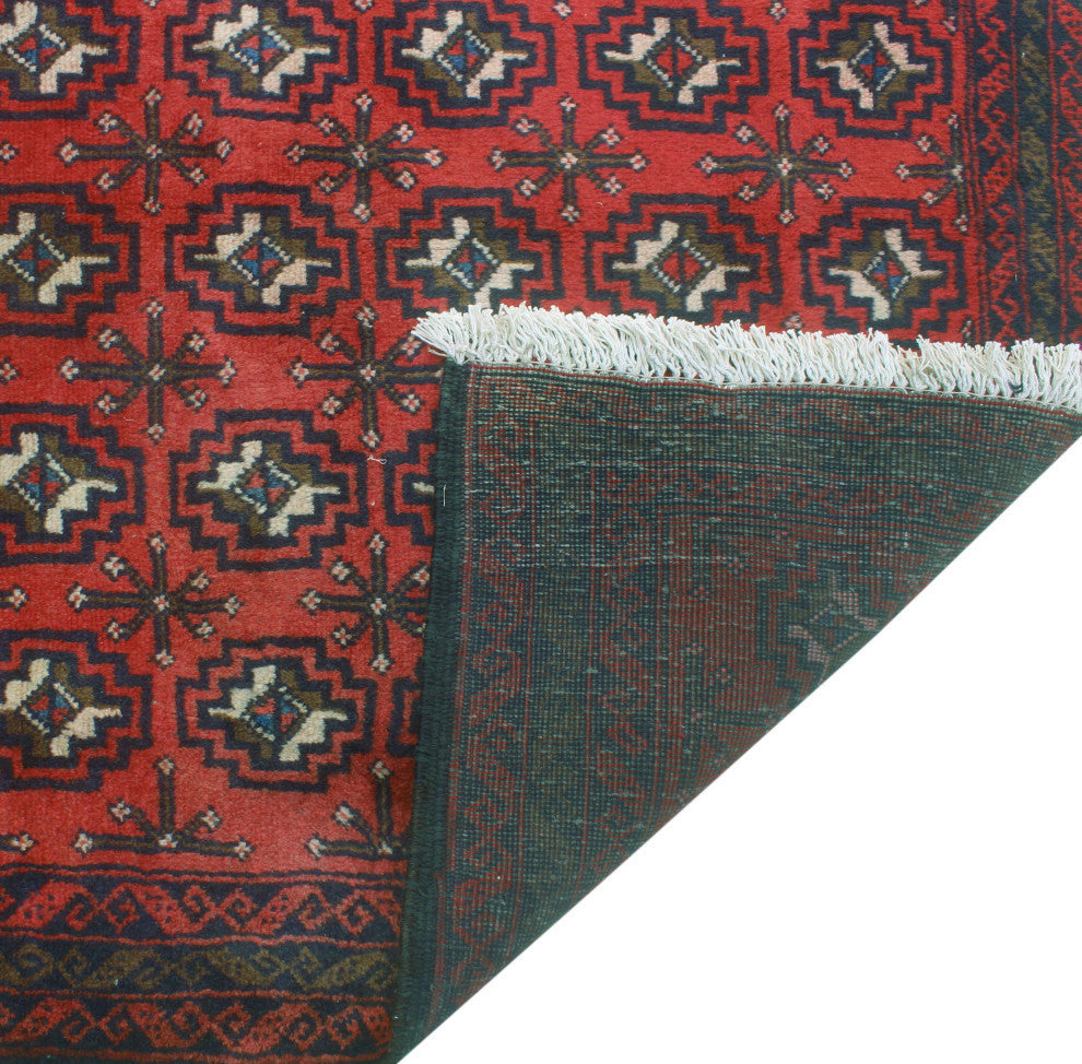 Vintage Distressed Hadier Red/Navy Rug, 3'6x6'0