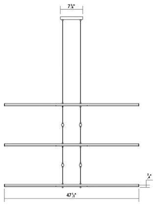 Sonneman 2805 Tik-Tak 47-1/2"W LED Five Tier Linear Chandelier - Satin White