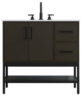 Home Living 36" Single Bathroom Vanity, Mocha Brown