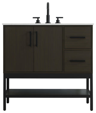 Home Living 36" Single Bathroom Vanity, Mocha Brown