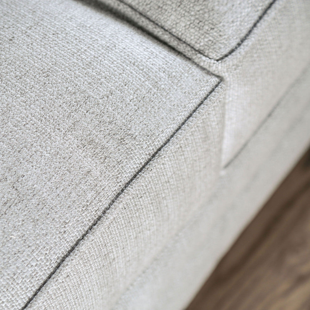 Linen-like Fabric Love Seat with Nailhead Trim Design, Gray