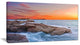 Colorful Sunset at Rocky Seaside, Seashore Wall Art on Canvas, 32"x16"