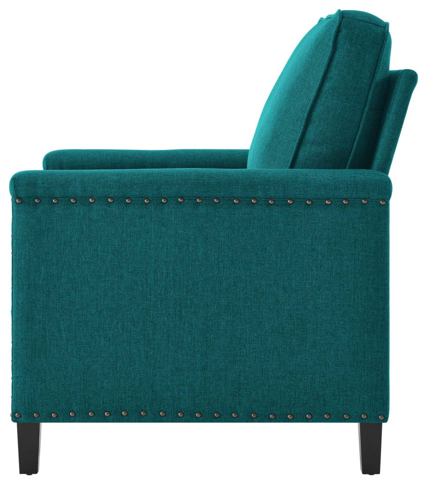 Armchair Accent Chair, Fabric, Teal Blue, Modern, Living Lounge Hospitality