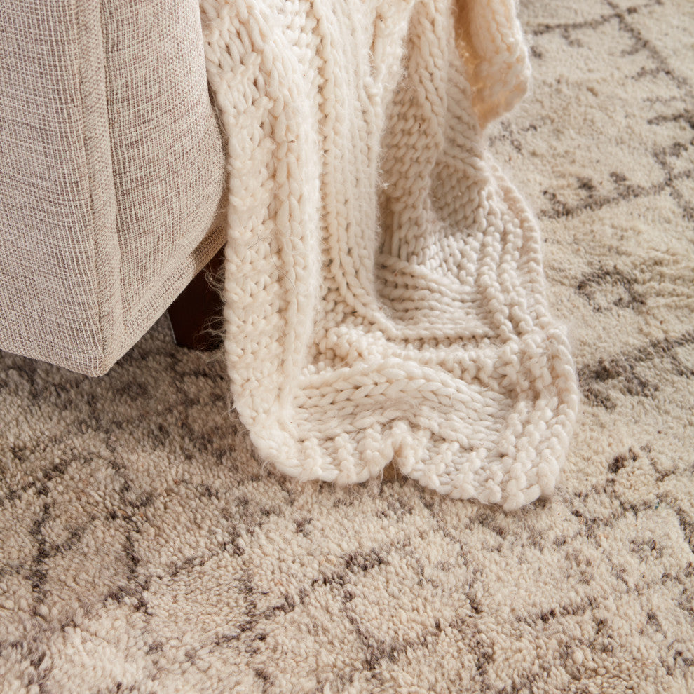 Jaipur Living Zola Hand-Knotted Geometric Ivory/Brown Area Rug, 9'x12'