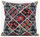 16 Black Red Patch Suede Zippered Throw Pillow