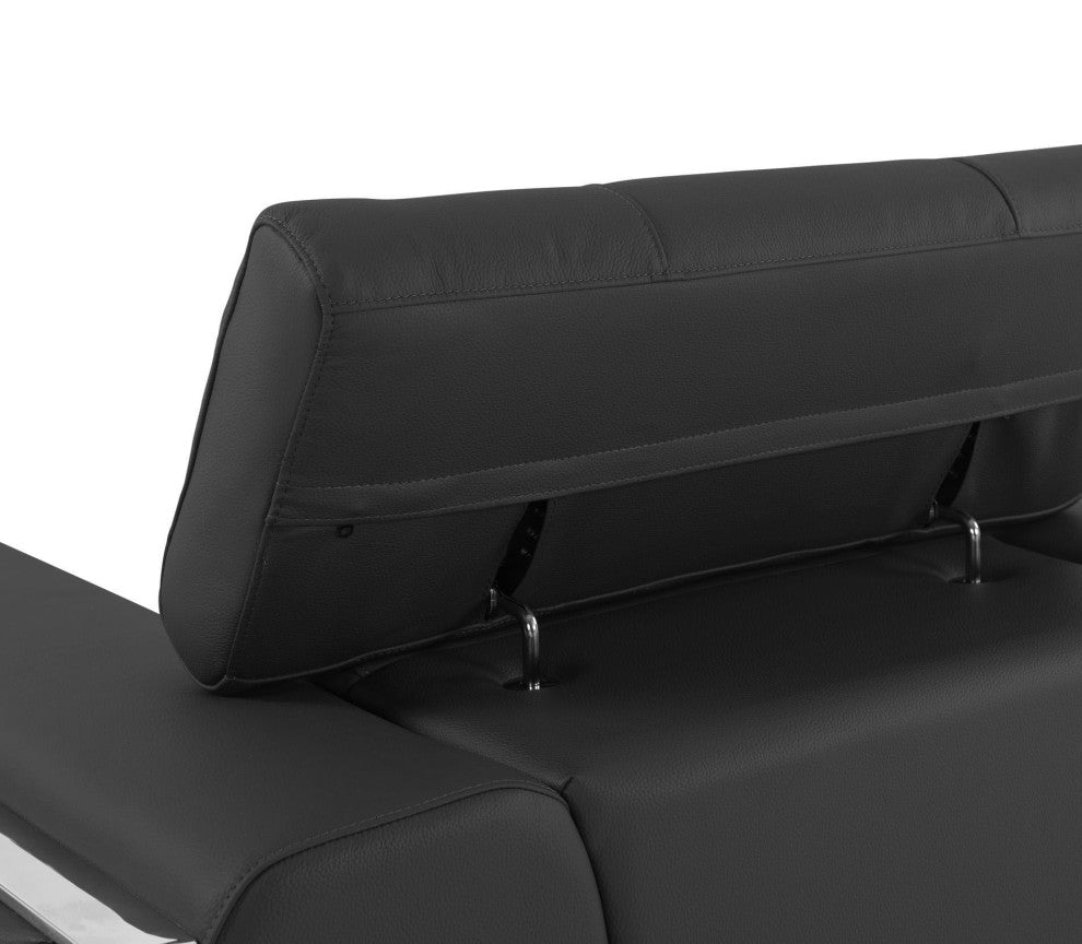 Trento Genuine Italian Leather Modern Chair Dark Gray