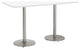 KFI Mode 42" x 72" Conference Table White Round Silver Base Bistro Height